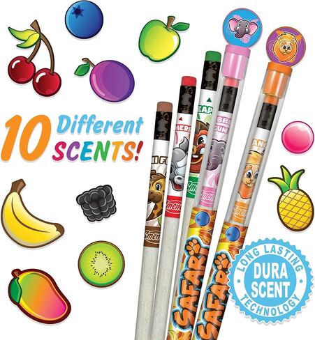 Safari Colored Smencils, Scented Colored Pencils for Kids, 10 Count in Kuwait