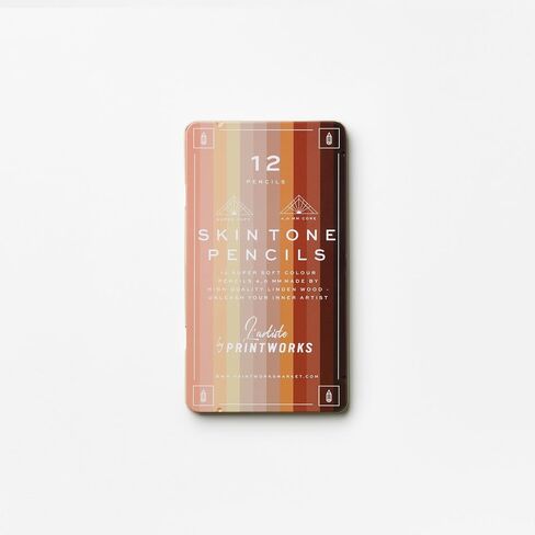 PrintWorks Skin Tone Colored Pencils Set, 12 Count - Soft Core for Blending in Kuwait