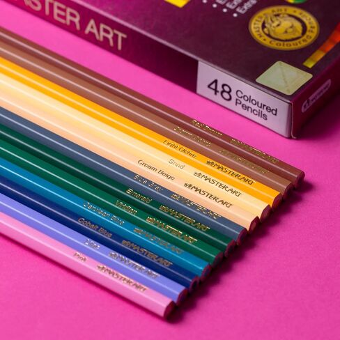 MASTERART Colored Pencils 48 Colors for Kids and Adults Coloring, Free Sharpener in the box in Kuwait