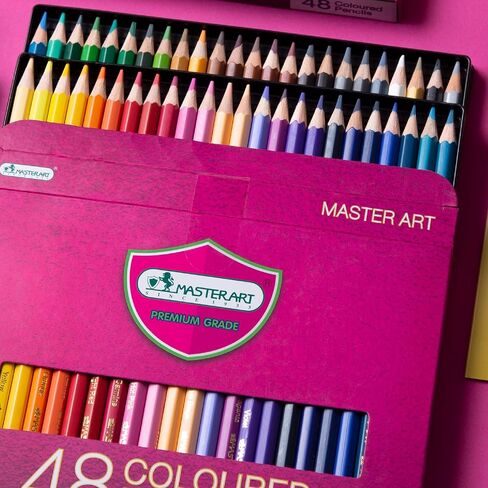 MASTERART Colored Pencils 48 Colors for Kids and Adults Coloring, Free Sharpener in the box in Kuwait