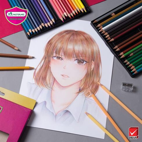 MASTERART Colored Pencils 48 Colors for Kids and Adults Coloring, Free Sharpener in the box in Kuwait