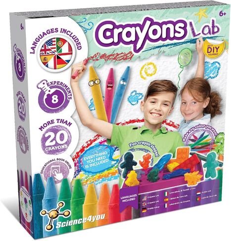 Science4you Crayons Lab – Make Your own Crayons for Kids Age 6+, Fun Shapes: Dinosaur, Unicorn, Car, Paint Sticks, Creative & Colouring Arts & Crafts Kit, Toy Gift for Boys & Girls Age 6 7 8 9+ in Saudi Arabia