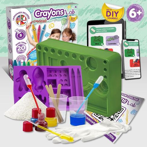 Science4you Crayons Lab – Make Your own Crayons for Kids Age 6+, Fun Shapes: Dinosaur, Unicorn, Car, Paint Sticks, Creative & Colouring Arts & Crafts Kit, Toy Gift for Boys & Girls Age 6 7 8 9+ in Saudi Arabia