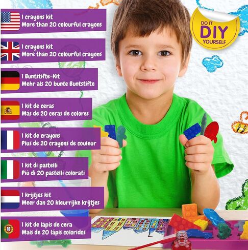 Science4you Crayons Lab – Make Your own Crayons for Kids Age 6+, Fun Shapes: Dinosaur, Unicorn, Car, Paint Sticks, Creative & Colouring Arts & Crafts Kit, Toy Gift for Boys & Girls Age 6 7 8 9+ in Saudi Arabia