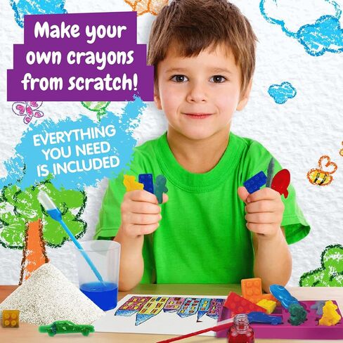 Science4you Crayons Lab – Make Your own Crayons for Kids Age 6+, Fun Shapes: Dinosaur, Unicorn, Car, Paint Sticks, Creative & Colouring Arts & Crafts Kit, Toy Gift for Boys & Girls Age 6 7 8 9+ in Saudi Arabia
