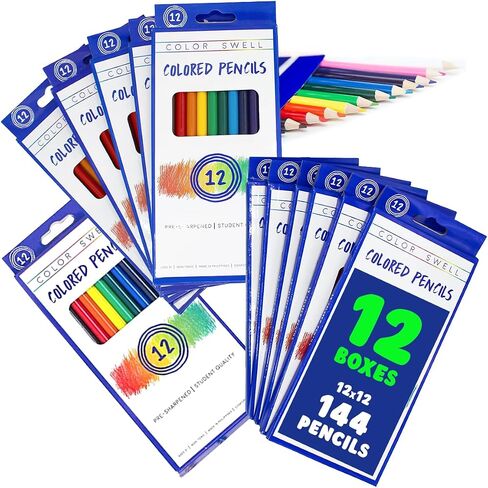 Color Swell Bulk Colored Pencils, Pre-Sharpened, 1 Pack (12 Total) in Kuwait