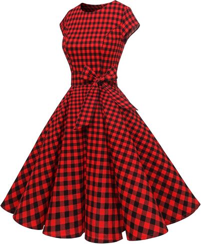 Dressystar Women Vintage 1950s Retro Rockabilly Prom Dresses Cap-Sleeve in Kuwait
