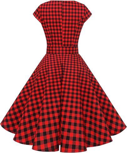 Dressystar Women Vintage 1950s Retro Rockabilly Prom Dresses Cap-Sleeve in Kuwait