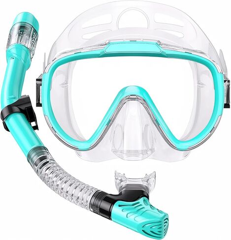 Seovediary Snorkel Set Adults Snorkeling Gear Anti-Fog Panoramic View Swim Mask Dry Top Snorkel Kit with Carry Bag for Snorkeling Scuba Diving Swimming Travel in Kuwait