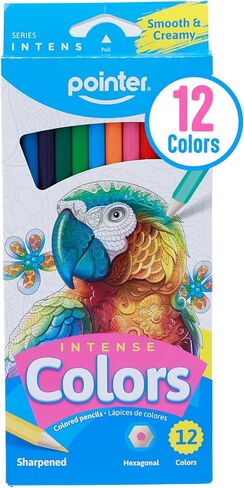 Pointer Intense Colored Pencils - Pre-Sharpened, Smooth & Creamy - 24 Sets in Saudi Arabia