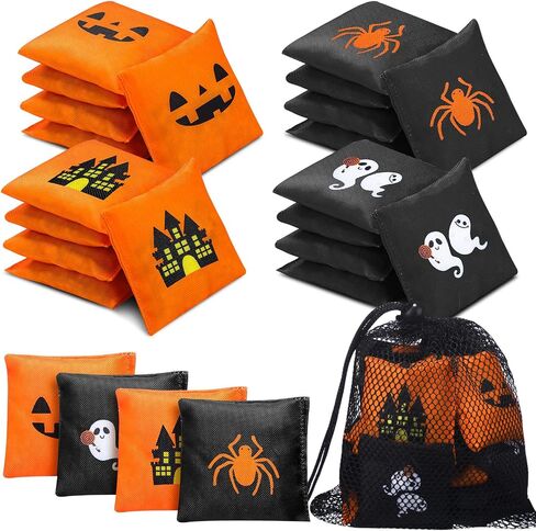 21 Pcs 2x2 Inch Halloween Bean Bags with Black Mesh Drawstring Bag in Kuwait