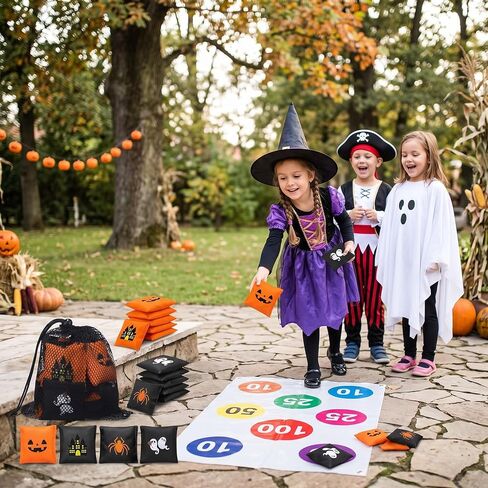 21 Pcs 2x2 Inch Halloween Bean Bags with Black Mesh Drawstring Bag in Kuwait