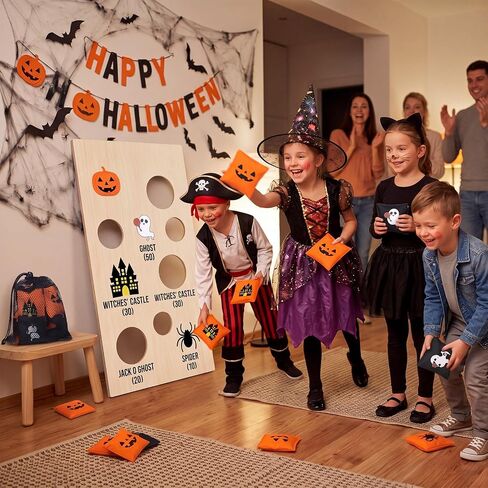 21 Pcs 2x2 Inch Halloween Bean Bags with Black Mesh Drawstring Bag in Kuwait