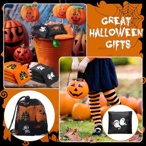 21 Pcs 2x2 Inch Halloween Bean Bags with Black Mesh Drawstring Bag in Kuwait