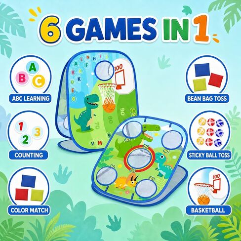 Dinosaur Bean Bag Toss Game for Kids, Indoor & Outdoor Play in Kuwait