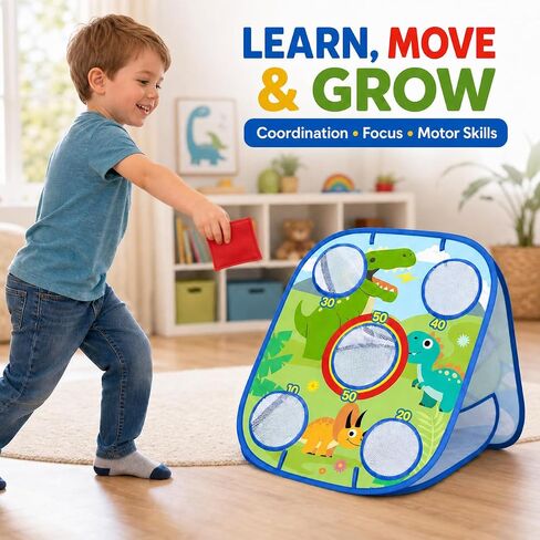 Dinosaur Bean Bag Toss Game for Kids, Indoor & Outdoor Play in Kuwait