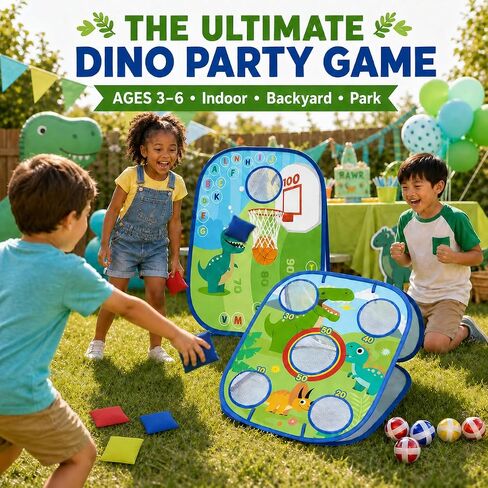 Dinosaur Bean Bag Toss Game for Kids, Indoor & Outdoor Play in Kuwait