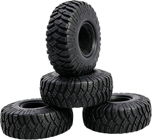 4Pcs 0.7 Inch Soft Rubber Tires with Foam Inserts for 1/30 Scale RC Crawler Axial SCX30 Upgrade Parts Accessories (C 33mm*13mm) in Kuwait