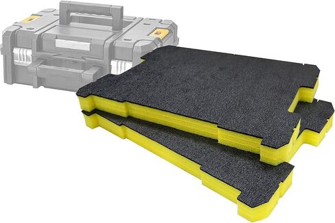 Shadow Foam Inserts for DeWalt TSTAK & Stanley ProStack Boxes – DIY Foam Insert for Tool Box Organization – Tool Boxes & Tool Storage System - Twin Pack - Yellow (1.25 Inch Depth) in Kuwait