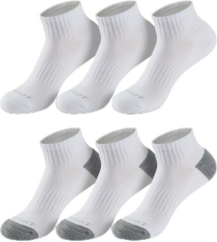 MONFOOT 6 Pairs Daily Cushion Comfort Fit Performance Quarter Socks for Men/Women in Kuwait