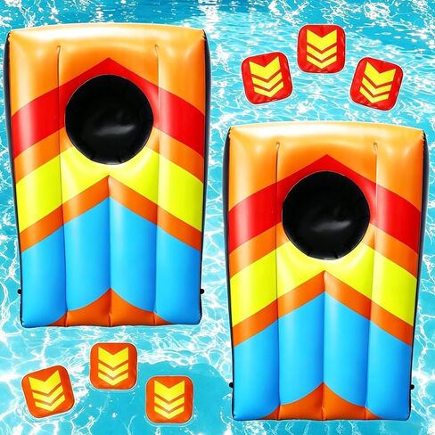 TOY Life 2 Sets Inflatable Pool Games Toys, Pool Cornhole Game Floating Toys for Adults Family, Water Games for Adults, Bean Bag Toss Game for Swimming Pools in Kuwait