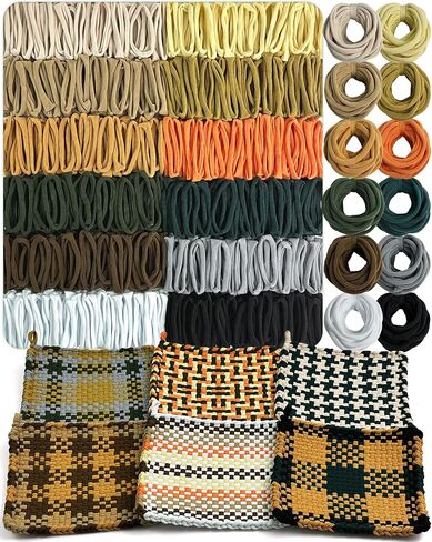 UCDRMA Loom Loops Refill for 10in Pro Size Potholder Weaving Loom Kit, 600PCS in 12 Maillard Colors Weaving Loom Refill Loops to Make 11 Pro Potholders, Stretchy Pot Holder Loop Nylon Craft Bands Set in Kuwait