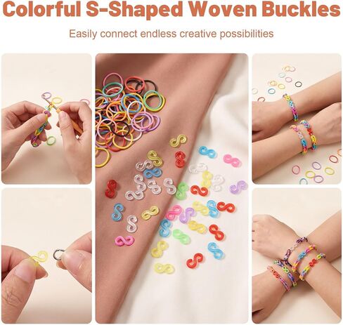 KFHENSOMR 1200 S Clips Rubber Band Clips S Clip Plastic Bracelet Connector in Kuwait