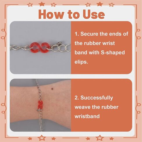 KFHENSOMR 1200 S Clips Rubber Band Clips S Clip Plastic Bracelet Connector in Kuwait