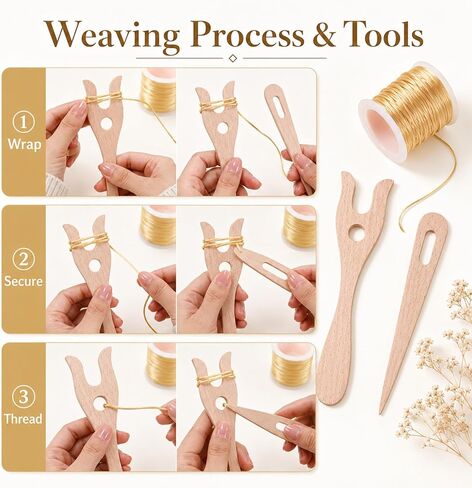 2 Pack Lucet Fork Wooden Weaving Tools Weaving Needles Finger Braiding Tool for Bracelet Necklace Braided Projects DIY Tools in Kuwait