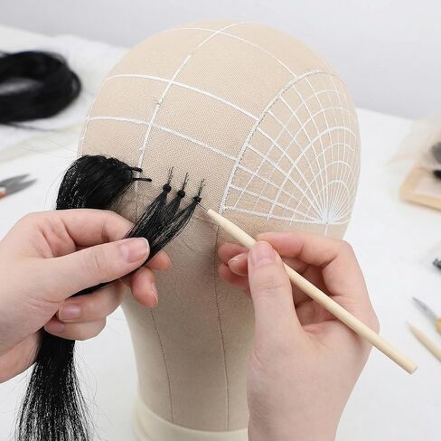 3 Pieces Wig Ventilating Needle, Professional Lace Wig Ventilating Needle Kit, 3 Sizes Wooden Handle Hook Needles for Wig Making, Repairing, Weaving, and Hair Extensions in Kuwait