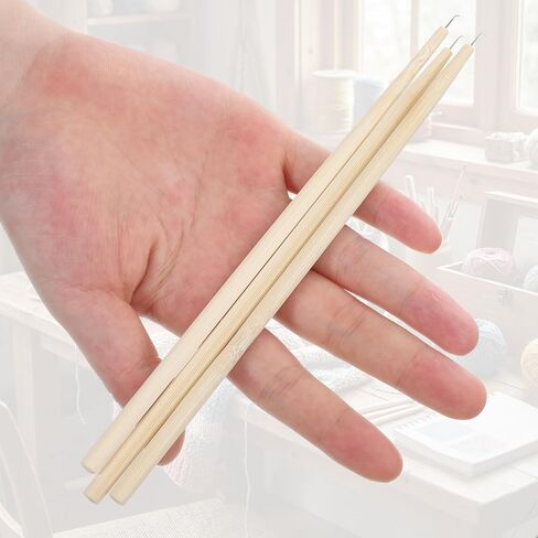 3 Pieces Wig Ventilating Needle, Professional Lace Wig Ventilating Needle Kit, 3 Sizes Wooden Handle Hook Needles for Wig Making, Repairing, Weaving, and Hair Extensions in Kuwait