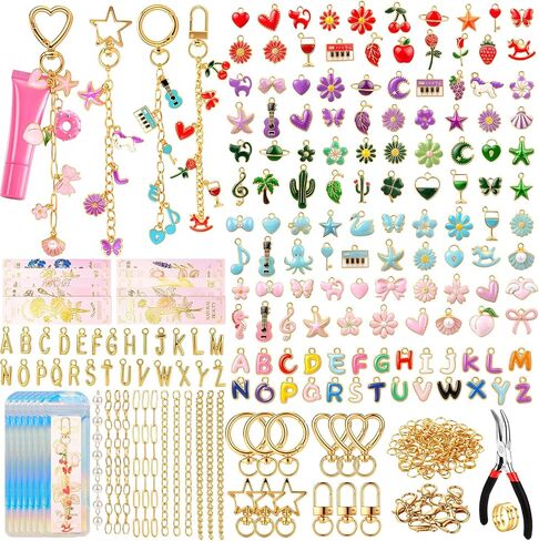 Hysagtek 450 Pcs Lip Gloss Charms Keychain Kit in Kuwait