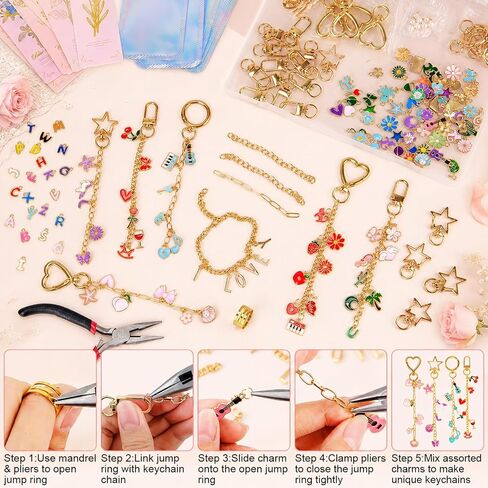 Hysagtek 450 Pcs Lip Gloss Charms Keychain Kit in Kuwait