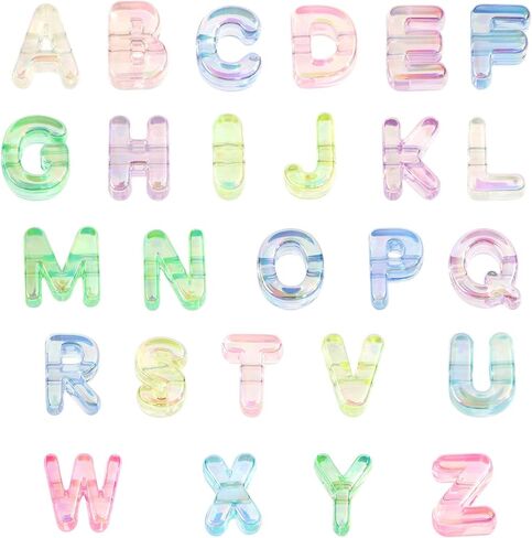 78pcs Large Letter Beads A-Z Acrylic Alphabet Bead for DIY Jewelry Keychain in Kuwait