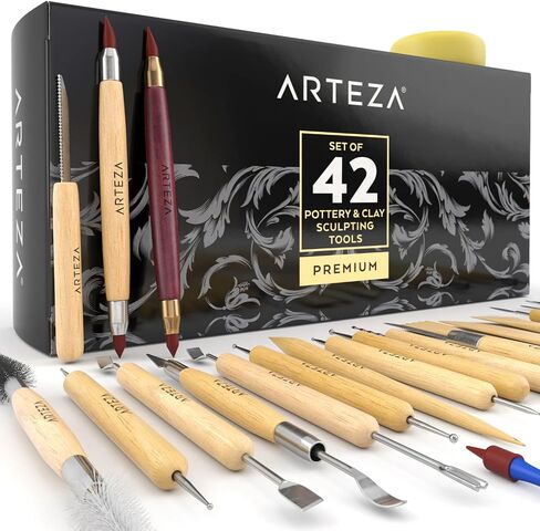 ARTEZA Pottery and Sculpting Tools, 42-Piece Clay Tool Set for Polymer Clay in Kuwait