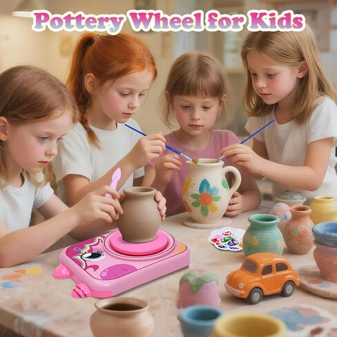 Pottery Wheel for Kids, Unicorn Pottery Craft Kit with 3 Pack Air-Dry Clay in Kuwait