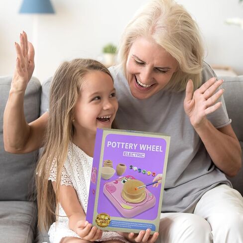 Pottery Wheel for Kids, Unicorn Pottery Craft Kit with 3 Pack Air-Dry Clay in Kuwait