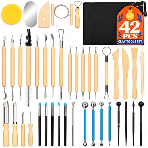 CLAYPRO 42Pcs Clay Tools Kit, Ceramic & Pottery Tools for Adults in Kuwait