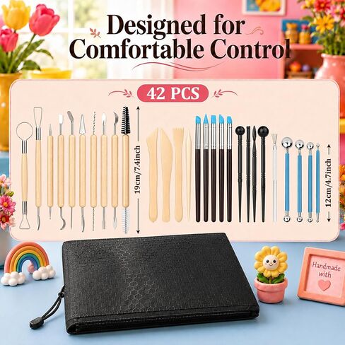 CLAYPRO 42Pcs Clay Tools Kit, Ceramic & Pottery Tools for Adults in Kuwait