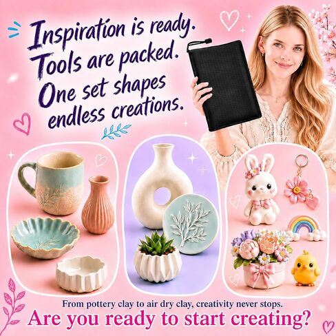 CLAYPRO 42Pcs Clay Tools Kit, Ceramic & Pottery Tools for Adults in Kuwait