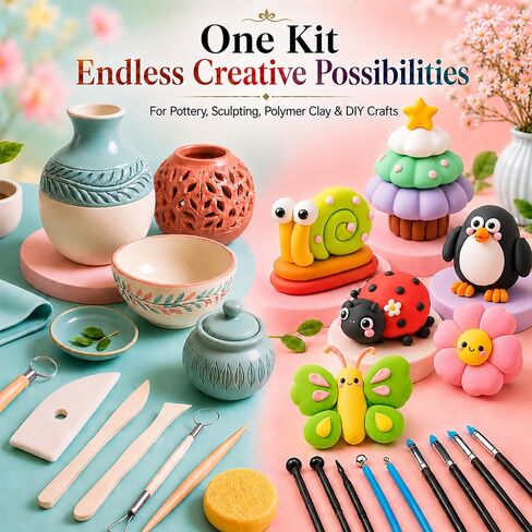CLAYPRO 42Pcs Clay Tools Kit, Ceramic & Pottery Tools for Adults in Kuwait