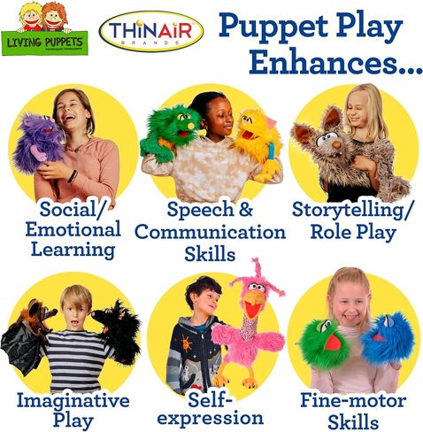 Living Puppets - Mugs The 12-Inch Purple Friendly Monster, Plush Hand Puppet for Boys and Girls in Kuwait