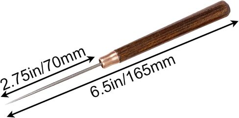 MEETOOT 3-Pack Leather Awl Tool with Gourd-Shaped Wooden Handle, Awl Tool for Sewing, Hole Punching, Stitching, DIY Leather Sewing and Hole Punching Craft Repair Awl Tool Accessories in Kuwait