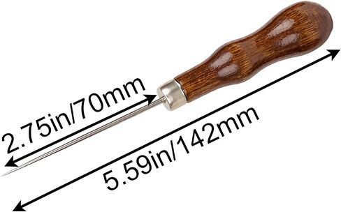 MEETOOT 3-Pack Leather Awl Tool with Gourd-Shaped Wooden Handle, Awl Tool for Sewing, Hole Punching, Stitching, DIY Leather Sewing and Hole Punching Craft Repair Awl Tool Accessories in Kuwait