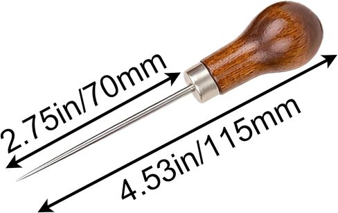 MEETOOT 3-Pack Leather Awl Tool with Gourd-Shaped Wooden Handle, Awl Tool for Sewing, Hole Punching, Stitching, DIY Leather Sewing and Hole Punching Craft Repair Awl Tool Accessories in Kuwait