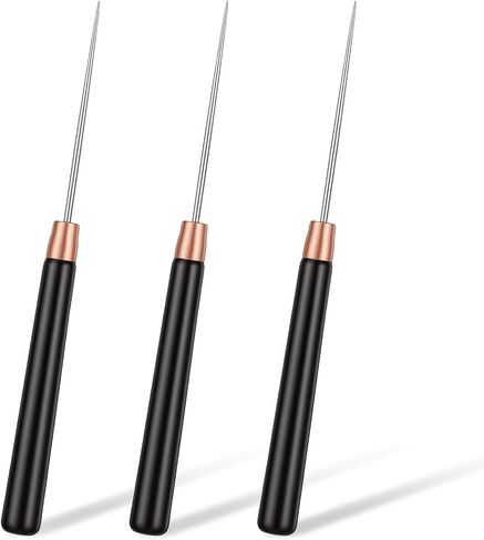 LXUEJIE 3Pcs Leather Awl Tool, Scratch Awl Wooden Handle, Bookbinding Awls in Kuwait