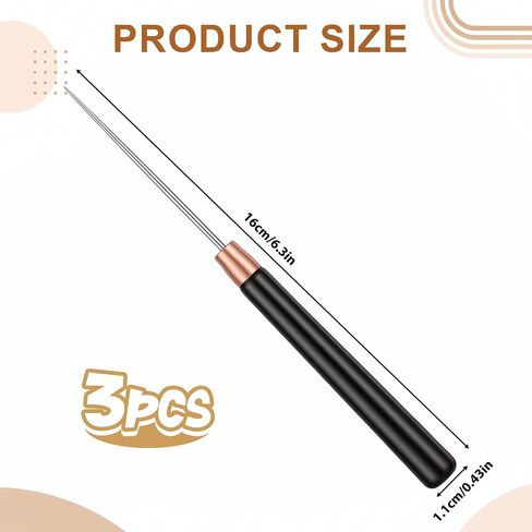 LXUEJIE 3Pcs Leather Awl Tool, Scratch Awl Wooden Handle, Bookbinding Awls in Kuwait