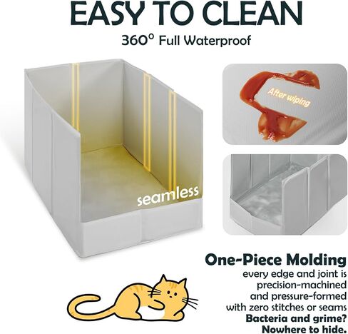 MEEXPAWS Cat Litter Box Enclosure, Foldable Waterproof Splash Guard in Kuwait