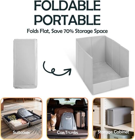 MEEXPAWS Cat Litter Box Enclosure, Foldable Waterproof Splash Guard in Kuwait