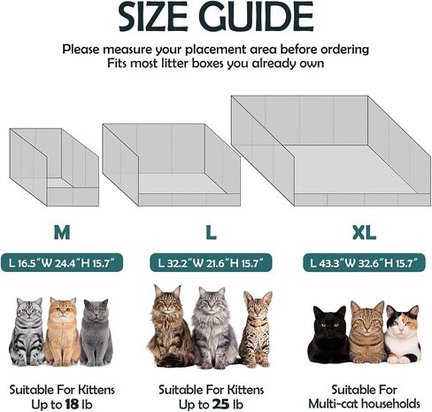 MEEXPAWS Cat Litter Box Enclosure, Foldable Waterproof Splash Guard in Kuwait
